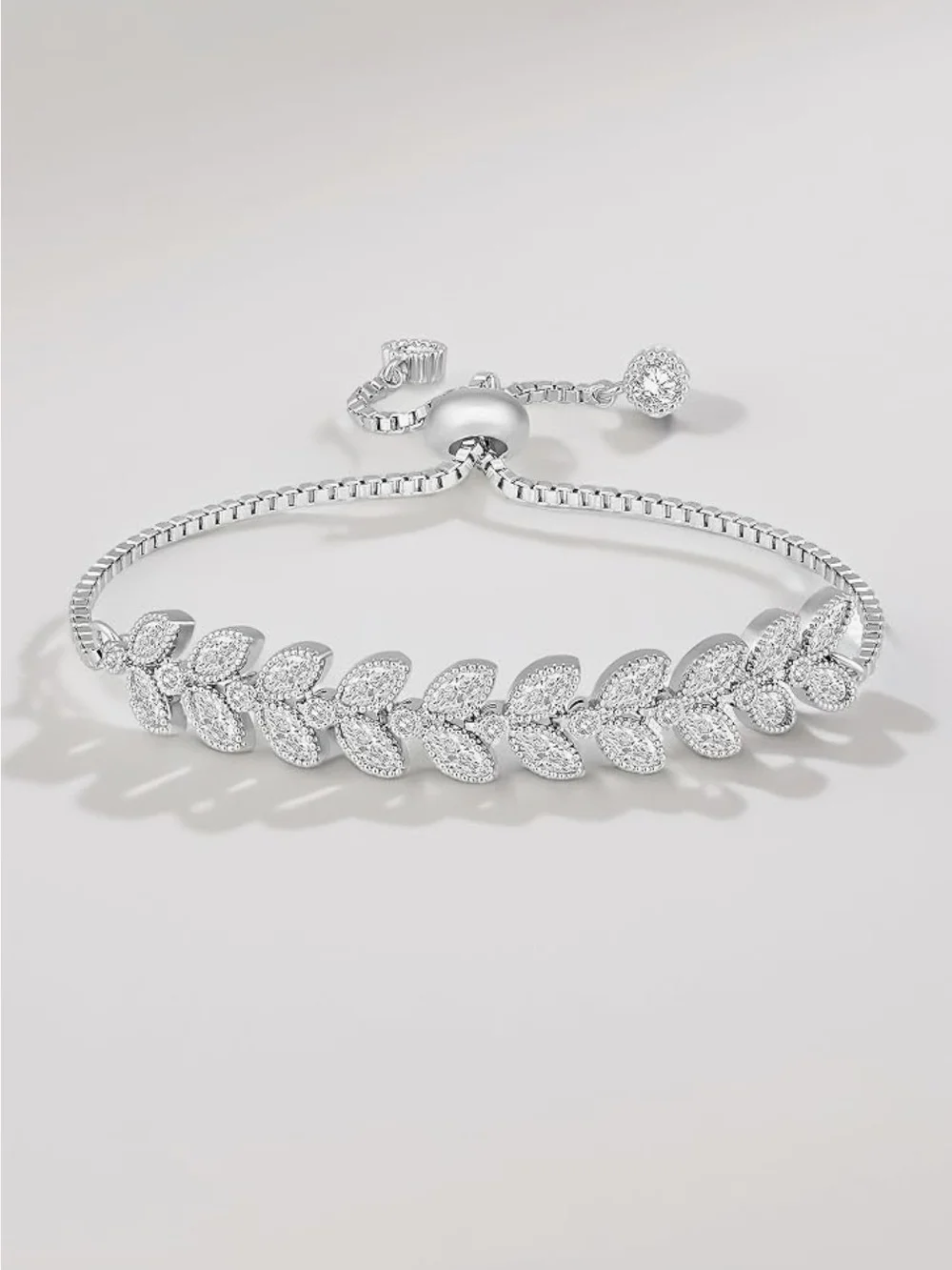 Silver Leaf Slider Bracelet